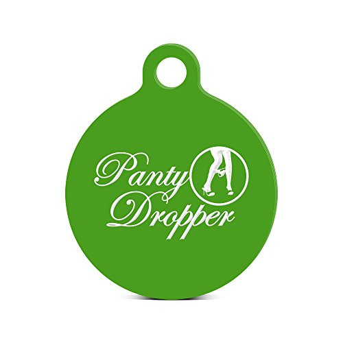 fagraphix Panty Dropper Round Keychain with Tab Engraved v2 Green