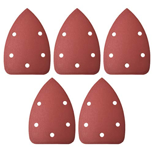 uxcell Detail Sander Sandpaper Triangular Sanding Paper Hook and Loop Sanding Pads Triangle Oscillating Multi Tool 600 Grits 5 Holes 5pcs