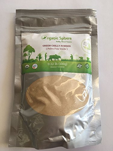 Green Chilly Powder - USDA Certified Organic - EU Organic - Adulteration Free - Sodium Free - 100 Grams - Organic Sphere