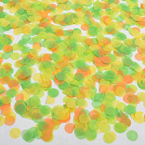 Round Tissue Confetti Circle Dots Confetti Table Scatter Paper Confetti for Gender Reveal Valentines Day Wedding Baby Shower Birthday Party Balloon Decorations -6000 Pcs 50g Orange PlusYellow-