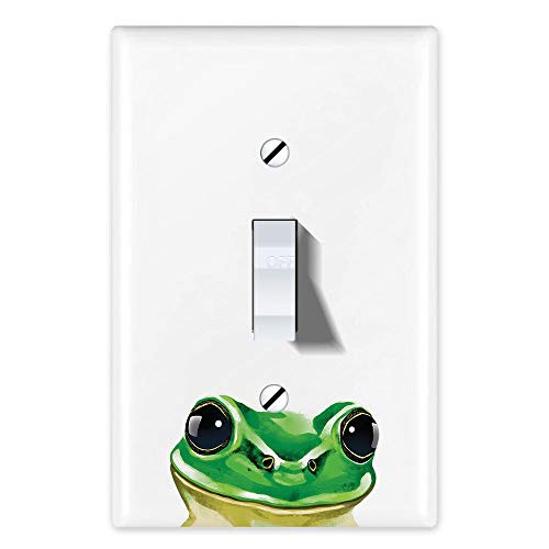 WIRESTER Single Gang Toggle Light Switch Plate/Wall Plate Cover - Green Frog