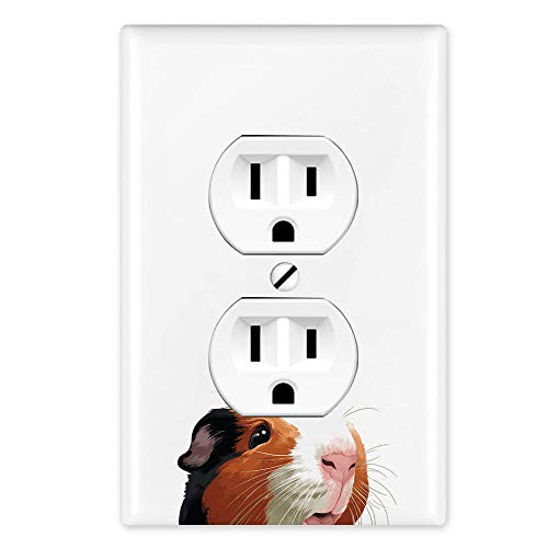 WIRESTER Duplex Outlet Cover Wall Plate/Switch Plate - Black White Brown Guinea Pig