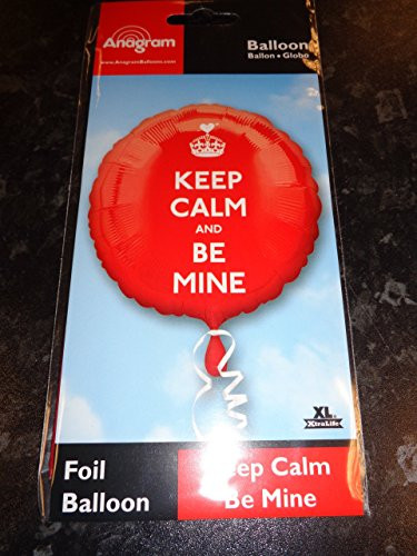 Keep Calm and Be Mine Red Circle Foil Balloons HS40