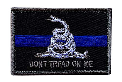 Gadsden Dont Tread On Me Thin Blue Line Patch -Hook Fastener -3.0 X 2.0 - OP5-
