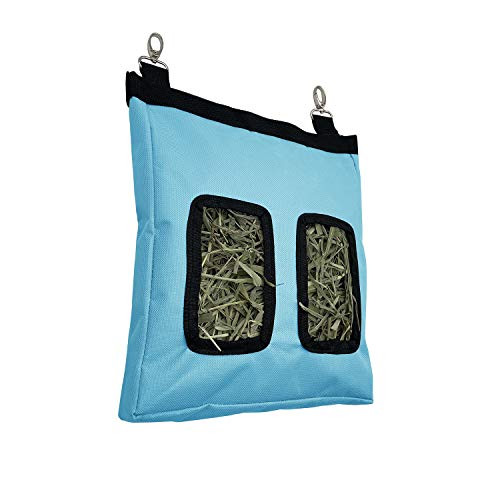 Rabbit Hay Feeder Bag Guinea Pig Hay Feeder Storage Rabbit Hay Bag Guinea Pig Hay Feeder Hay Bag Hanging Feeder for Rabbit Guinea Pig -600D Oxford Cloth Fabric -Blue-