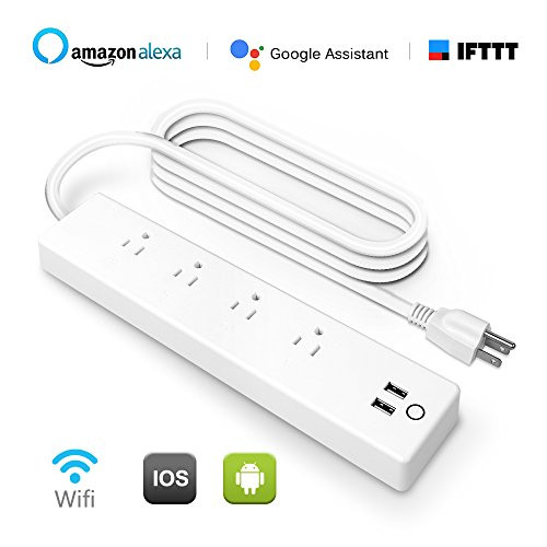 HLT Wifi Smart Power Strip Surge Protector Compatible with Alexa Google Assistant, Smart Multi Plug Outlet with 4 Outlet and 2 USB Port