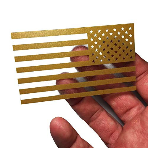 Reversed Coyote Brown Thick Transparent Forward American Flag Durable USA Polycarbonate Decal 2 inch x 3.5 inch -US Made-