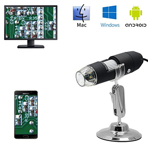 3 in 1 USB Microscope HD 1920x1080P Digital Microscope 50X to 1000X Magnification Mini Microscope Camera Magnifier with 8 LED and Metal Stand,Compatible with Mac Window 7 8 10 Android Linux