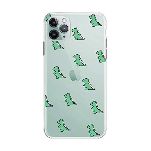 FancyCase Compatible with iPhone 12 -6.1inch--Animal Pattern Soft Silicone Protective Transparent iPhone 12 Case -Dinosaur Style-