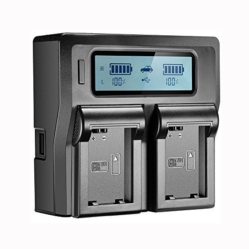 Smart LCD Battery Charger for NP-FW50 Battery fits Sony a7II a6500 a6000 a7RII a6300 a5100 a7s a7 a7R a7sII NEX-3 NEX-5 NEX-6 NEX-7 NEX-C3 NEX-F3 Camera