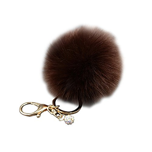 Colorful Women Faux Rabbit Fur Ball Pompom Keychain Phone Handbag Charm Pendant yingyue
