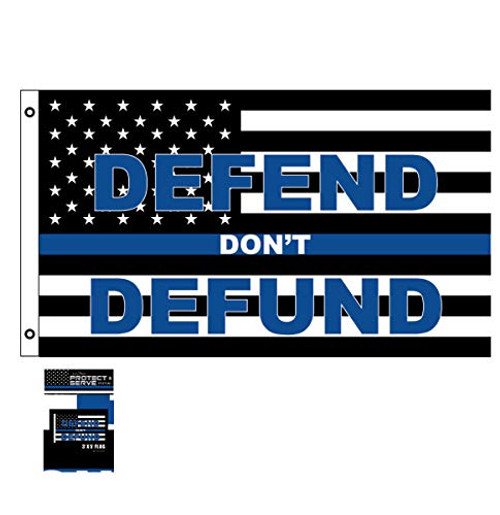 CSI Police Defend Dont Defund 3 X 5 USA Blue Line Flag
