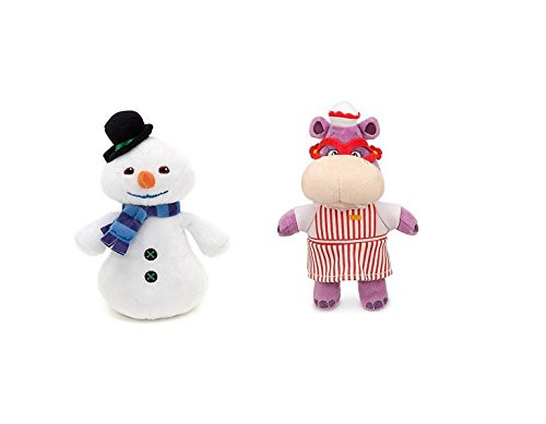Disney Junior Jr Doc McStuffins 8 1/4" CHILLY Beanbag Snowman and 8'' Hallie Hippo Bean Bag Plush Doll