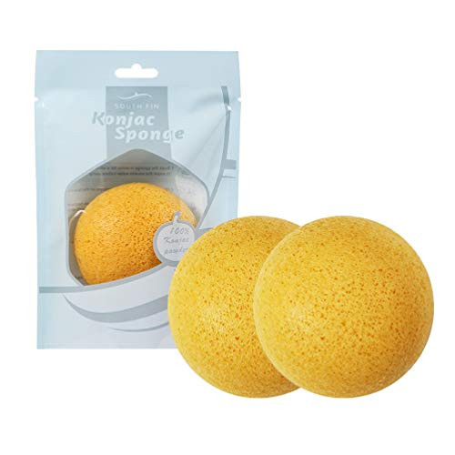Beaupretty 3pcs Konjac Facial SpongesGently Cleansing Sponge Puffs Friendly Wash Face Flutter Natural Facial Care Sponges-Yellow-