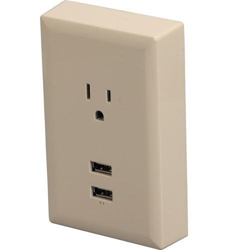 Audiovox RCA-WP2UAR Almond Wall Plate 2 USB