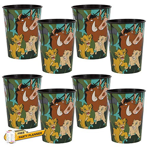 Unique 8 Count Lion King Party Cups - Birthday Party Favors for Kids Girls Tweens - Officially Licensed 16 oz