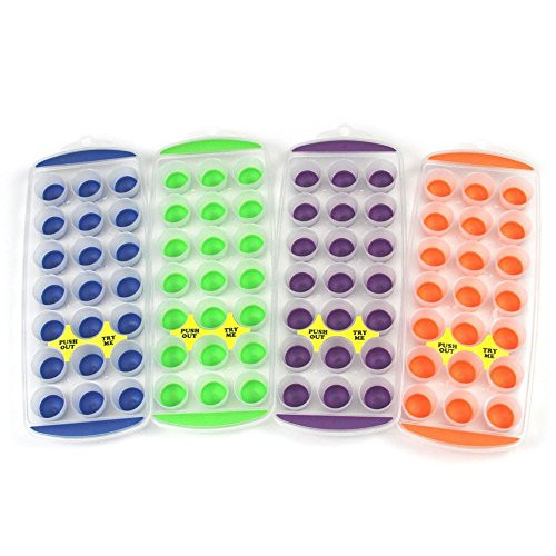 Chef Craft Push Out Round Ice Cube Tray Colors May Vary -4-Pack-