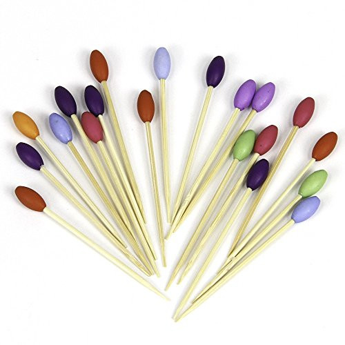 Chef Craft Colorful Oval Party Food 2.5 inch Appetizer Picks 20 Pack