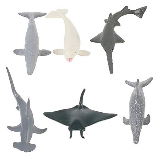 BESPORTBLE 6pcs Sea Animal Figures Toys Realistic Plastic Ocean Animal Figurines Birthday Cake Toppers Animal Action Figures Kids Educational Toys