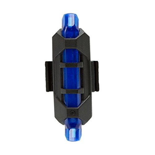 Witspace Bicycle Rear Safety Lamp 5 LED USB Rechargeable Bike Tail Warning Light -Blue-