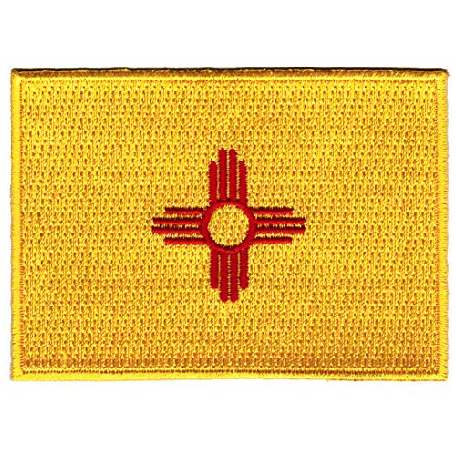 New Mexico State Flag Embroidered Patch Iron-On NM Emblem Yellow