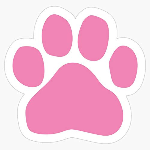 Leyland Designs Pink Paw Print Sticker Sticker Outdoor Rated Vinyl Sticker Decal for Windows Bumpers Laptops or Crafts 5 inch