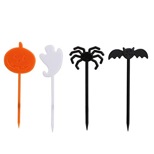 Halloween Cake Toppers Plastic Fruit Picks Cupcake Decor Party Supplies 40pcs
