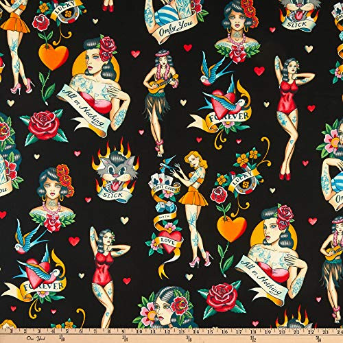 Alexander Henry Dont Gamble With Love Black Quilt Fabric -0679283-