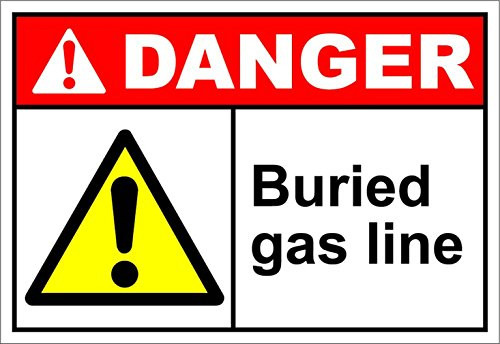 Buried Gas Line Danger OSHA / ANSI LABEL DECAL STICKER Sticks to Any Surface
