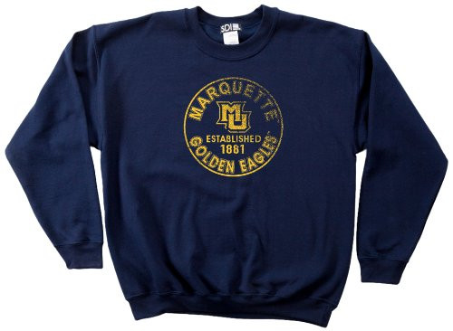 Marquette Golden Eagles 50/50 Blended 8-Ounce Vintage Circle Crewneck Sweatshirt XX-Large Navy