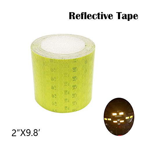 2?WideX9.8?Length Reflective Tape Yellow Safety Warning Stickers Waterproof self-adhesive trailer reflector tape-reflective tape for truckstrailerscar?bicycle RV