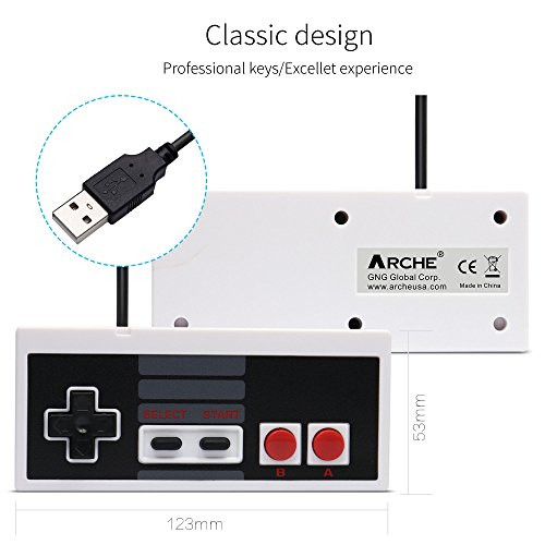 1 Pack USB Wired Controller for Nintendo NES Games ARCHE PC USB Controller Retro Gamepad Joystick Raspberry Pi Gamepad Controller for Windows PC Mac Linux RetroPie NES Emulator