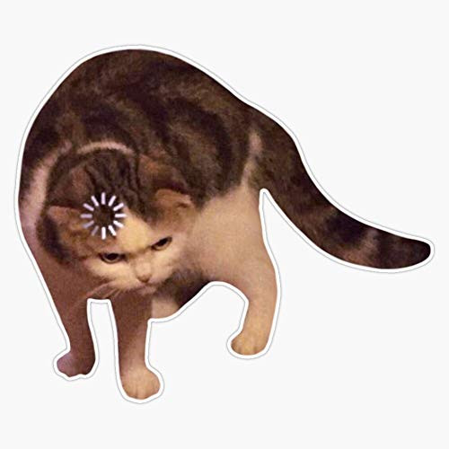Leyland Designs Cat Loading Icon Meme Sticker Outdoor Rated Vinyl Sticker Decal for Windows Bumpers Laptops or Crafts 5 inch