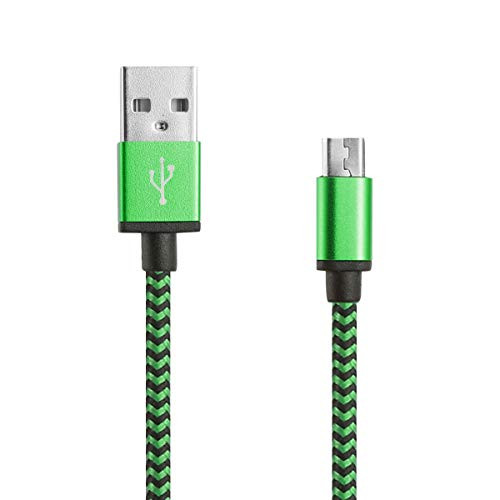 Tmtop 3M 10ft Aluminum Braided Micro USB Data Sync Charging Cable Charger Cable for Android Phones