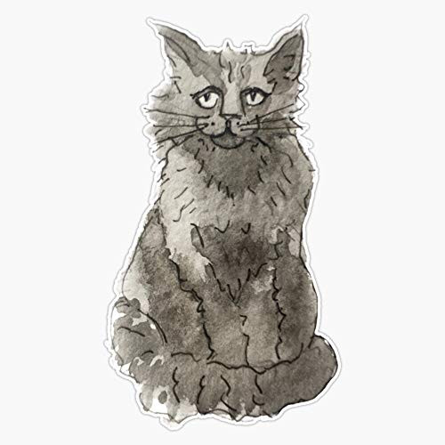 Leyland Designs Witchy Black Cat Illustration in Watercolor Sticker Outdoor Rated Vinyl Sticker Decal for Windows Bumpers Laptops or Crafts 5 inch