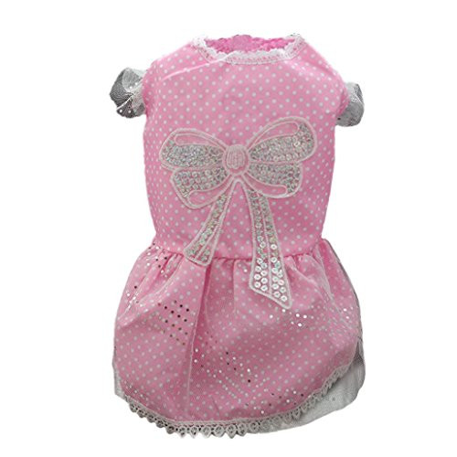 FUNIC Pet Clothes Puppy Pet Tutu Dress Lace Skirt Princess Costume Dog Cat -Medium Pink- FUNIC Pet Clothes Puppy Pet Tutu Dress Lace Skirt Princess Costume Dog Cat -Medium Pink-