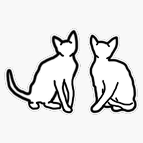 Leyland Designs Devon Rex Silhouettes Sticker Outdoor Rated Vinyl Sticker Decal for Windows Bumpers Laptops or Crafts 5 inch