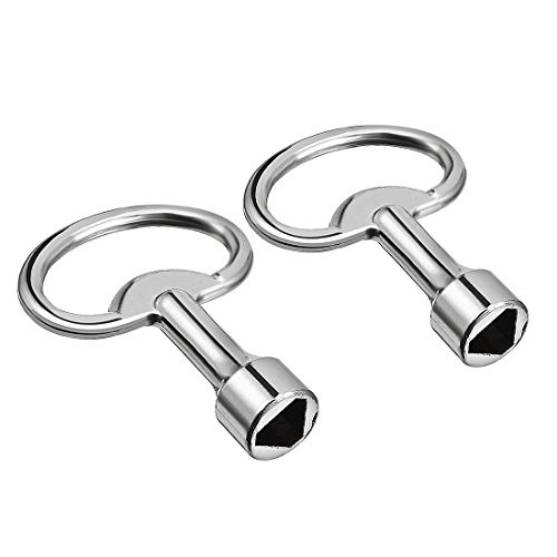 uxcell 53mm Length 13mmx8mmx2mm Zinc Alloy Triangle Electrical Cabinet Key Pack of 2
