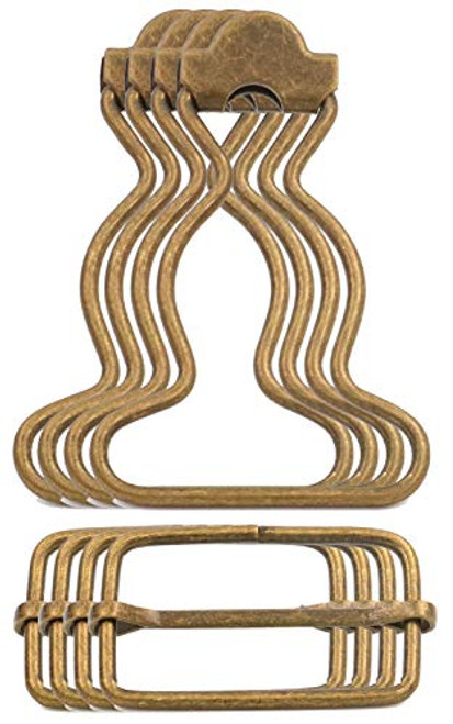 BIKICOCO Overall Suspender Dungaree Buckles Fastener with Rectangle Slider 1 Wide Bottom for Rompers Braces Skirt Garment Sewing DIY Bronze - 4 Sets