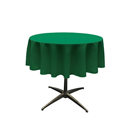 LA Linen Tablcloth Polyester Poplin Tablecloth 58-Inch Round Green Emerald