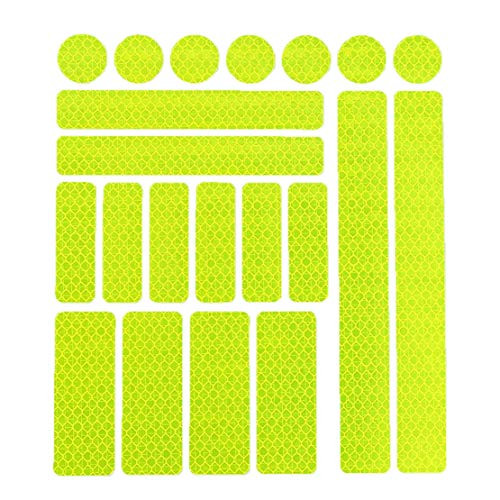 EZ-FIT Bikes Reflective Sticker Bicycle Car Truck Motorcycle Reflective Sticker Stroller Highly Reflective Decals Yellow Dot Sticker  and  Rectangle Sticker