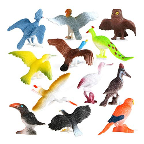 NUOBESTY 12pcs Bird Figures Toys Realistic Plastic Bird Figurine Birthday Cake Toppers Animal Action Figures Kids Educational Toys