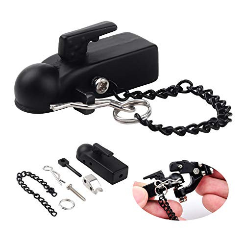 kingsea Metal Hitch Trailer Hook Ball Buckle Simulation Link Component for TRX4 Axial SCX10 90046 90047 Cherokee 1/10 Scale RC Crawler Tow Hook Drop Hitch Receiver -Link Coupler-