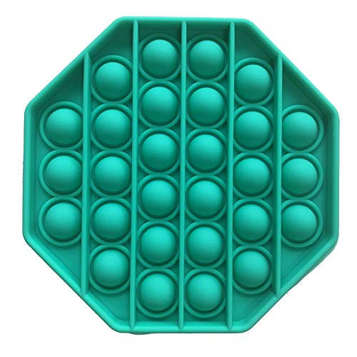 FHSDYY Mental Arithmetic Pioneer Bubble Sensory Push-Pull Toys Silicone Stress-Relieving Toys for Autistic Patients who Need to Relieve Stress Squeeze Sensory Toys -Green Eight Sides Round-