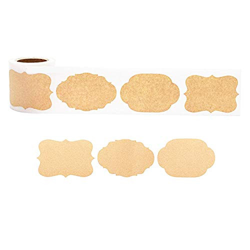 Kraft Sticker Paper Label Brown Kraft Sticker Label Tag Permanent Adhesive Gift Sticker Name Tags Kraft Paper Labels StickersThanksgiving Stickers Blank Brown Paper Kraft Labels in -Kraft Paper-