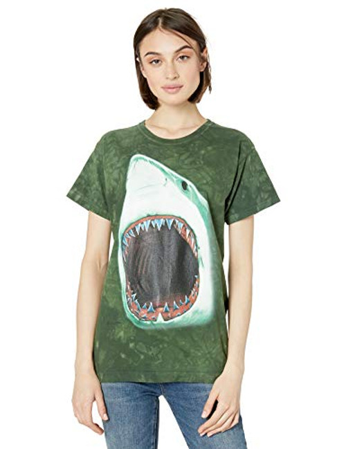 The Mountain Shark Bite Adult Womans T-Shirt Green Medium The Mountain Shark Bite Adult Womans T-Shirt Green Medium