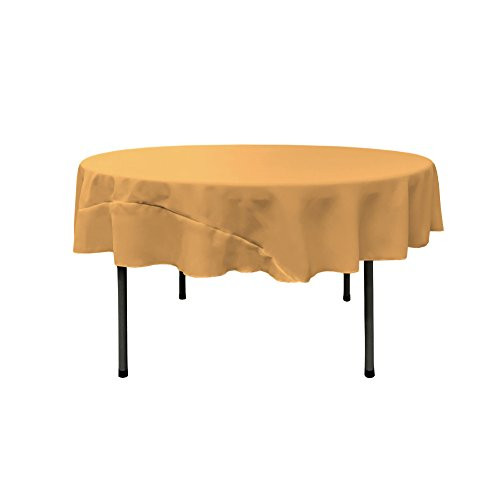 LA Linen Tablcloth Polyester Poplin Tablecloth 72-Inch Round Gold