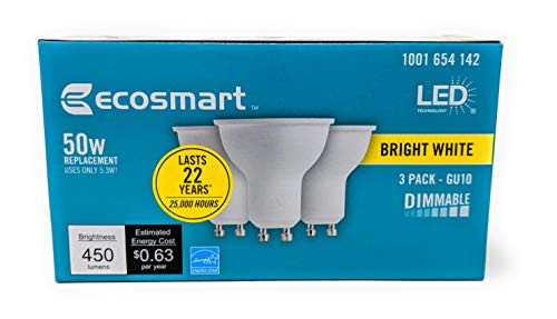 50W Equivalent Bright White MR16 GU10 LED Light Bulb (3-Pack)
