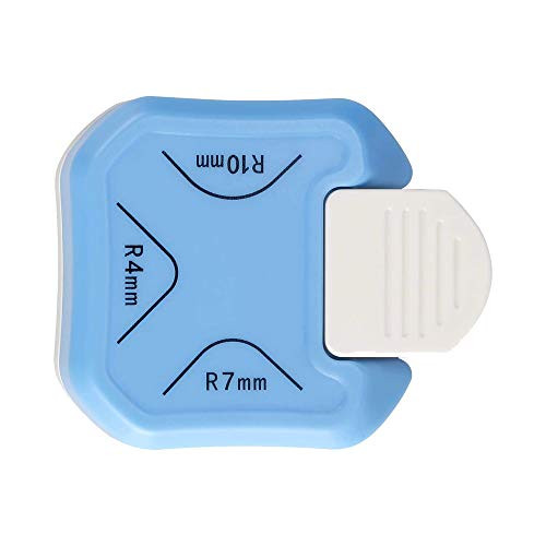 Corner Punch 3 in 1?R4mm PlusR7mm PlusR10mm?Corner Rounder Punch Corner Cutter Paper Punch ?Blue PlusWhite?