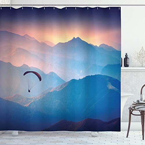 Ambesonne Sports Shower Curtain Paraglide Flying Over Majestic Mountains Morning Valley Sunrise Sports Freedom Theme Cloth Fabric Bathroom Decor Set with Hooks 70 inch Long Pink Blue Ambesonne Sports Shower Curtain Paraglide Flying Over Majestic Mountains Morning Valley Sunrise Sports Freedom Theme Cloth Fabric Bathroom Decor Set with Hooks 70 inch Long Pink Blue
